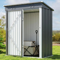 Bealife Stahlgerätehaus 180x162x95 cm, robuster Gartenschuppen für Terrasse und Rasen, wetterfestes Lagerhaus im Freien (Grau)