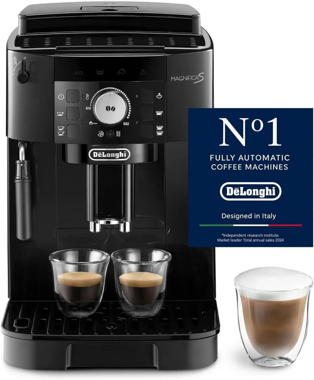 De’Longhi Magnifica S Kaffeevollautomat – Espresso und Cappuccino mit Milchaufschäumer, Schwarz