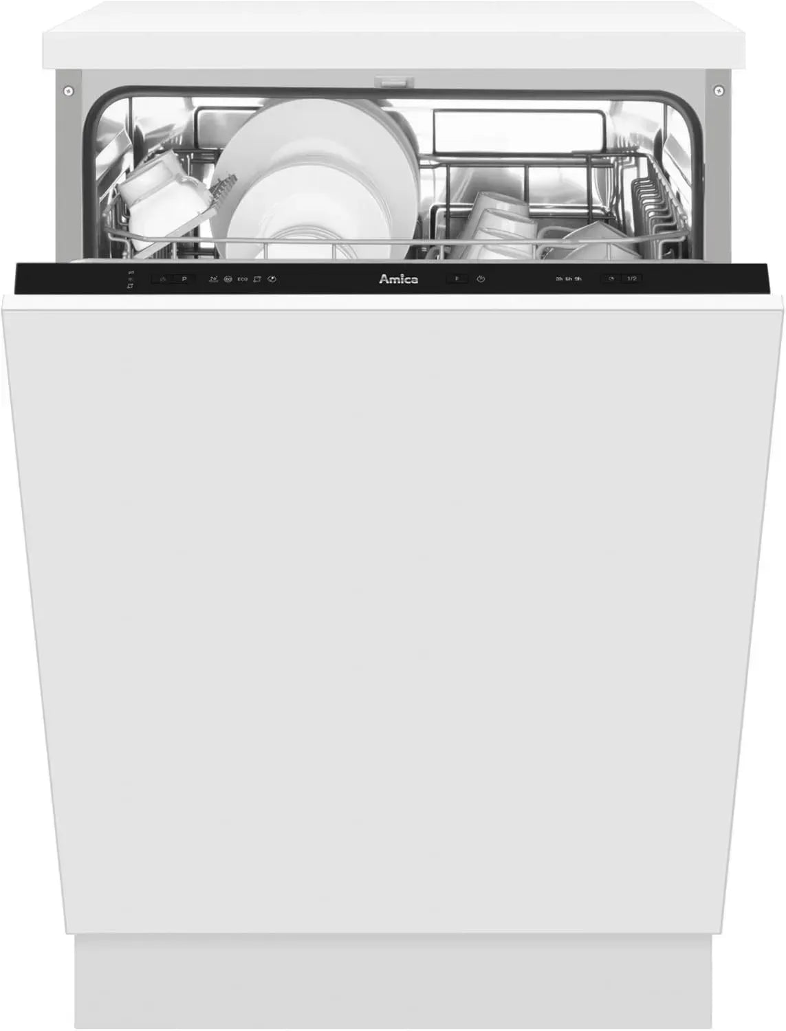 Amica Vollintegrierte Geschirrspüler, 60 cm, 12 Maßgedecke, 5 Programme, Startzeitvorwahl